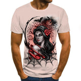 2020 Mens horror T shirts Fashion New Summer Men's Short Sleeve T-shirt Casual 3D Zombie Print Rock Tshirt For Man Full Printed